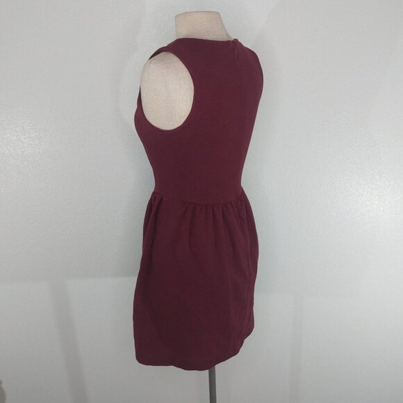 J Crew Womens Small Knit Daybreak Dress Round Neck Back Zip Sleeveless Burgundy - Picture 4 of 12